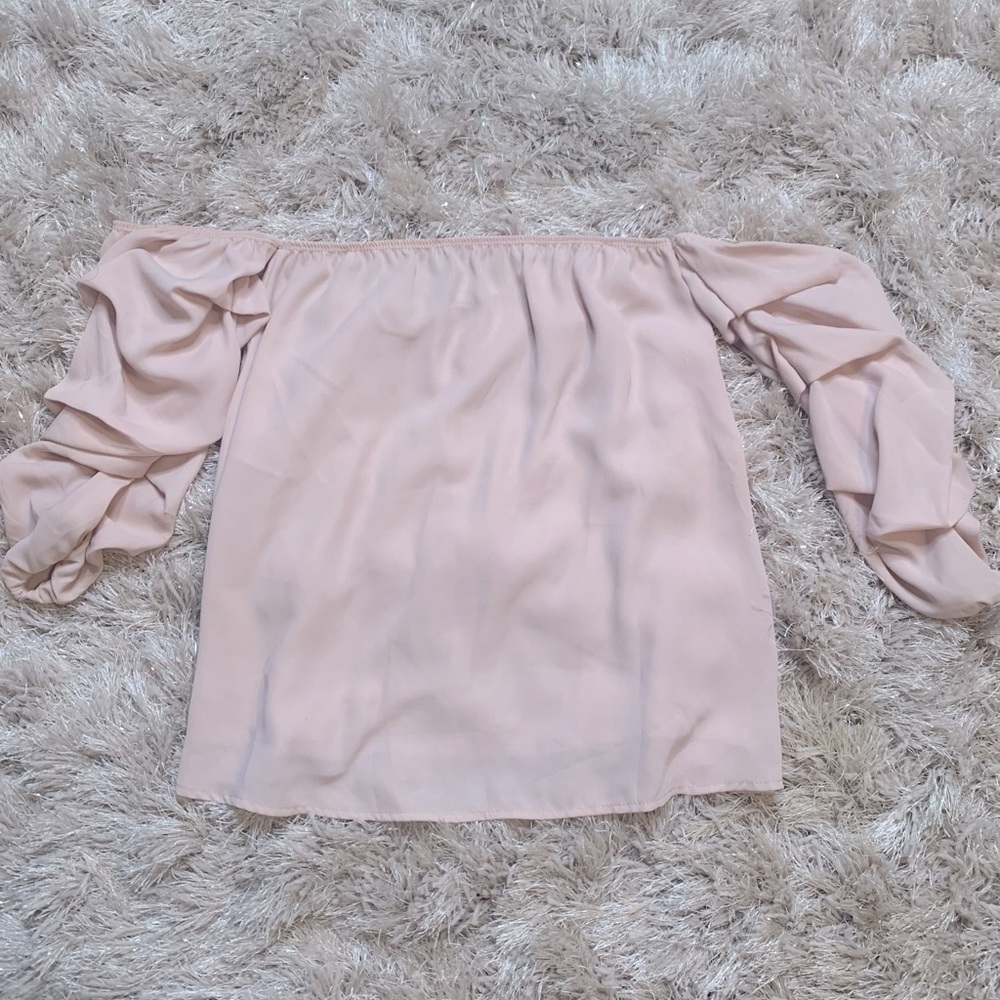 Off the shoulder blush blouse